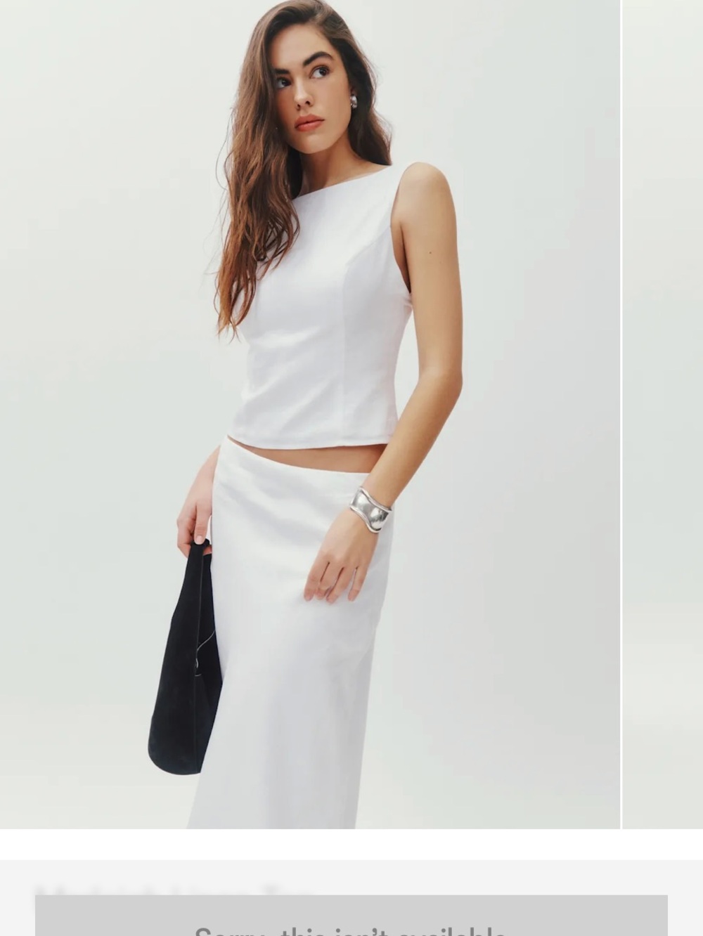 Reformation Linen Boat neck backless top